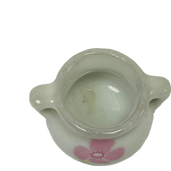 Strombecker Dollhouse Miniature Porcelain Vase With Pink Floral Design Vintage - Picture 2 of 8